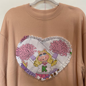 M Blush Peach Reworked Heart Duvet Jumper In This Fabric