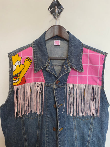 Denim Jacket made with Reworked Duvet Cover.