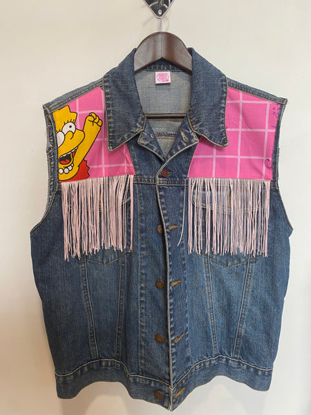 Denim Jacket made with Reworked Duvet Cover.