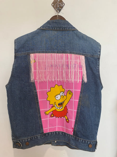 Denim Jacket made with Reworked Duvet Cover.