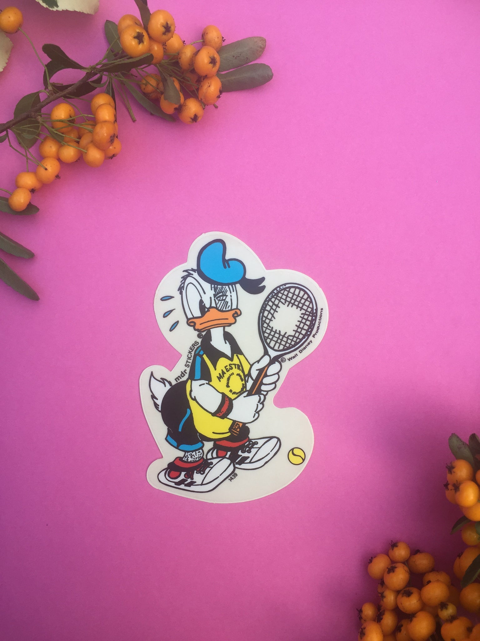 Donald Duck Tennis Vinyl Sticker Small